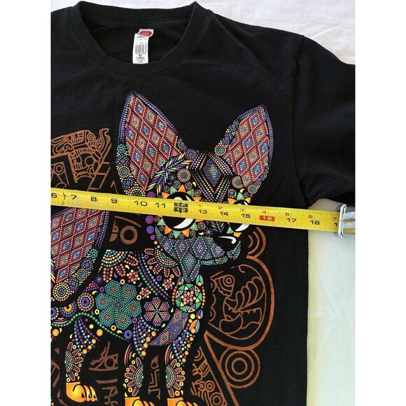 Chihuahua T-shirt Adult Size Small Neon Graphic Aztec Mexican Art Cotton LRD2-5 - Picture 3 of 5